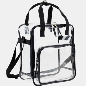 Eastsport Stadium Approved Clear Tote, Black Trim, Unisex, NWT